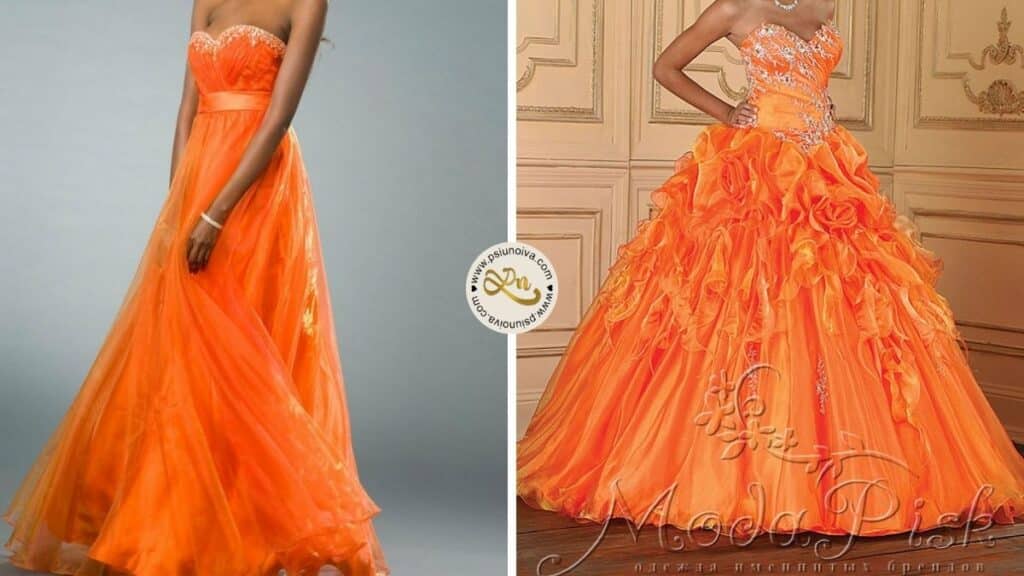 Vestido de noiva laranja